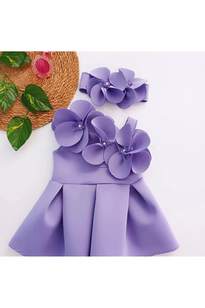 ayasofia kids Kız Çocuk Beyaz Çiçekli Elbise