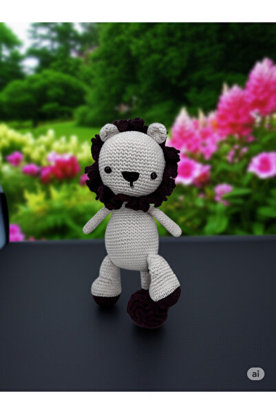 CraftyCorner El Yapımı Amigurumi Aslan Oyuncak - Sağlıklı Organik Pamuk - Bebek Odası Dekoratif Uyku Arkadaşı