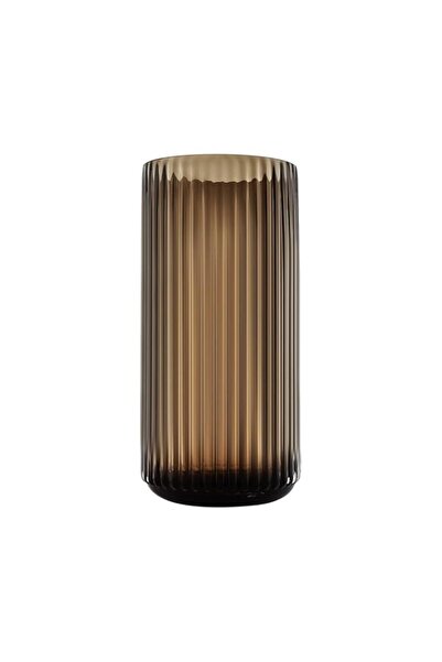 Generic مزهرية زهور زجاجية بنية مضلعة كبيرة الحجم من دينيو لتزيين طاولة الطعا...