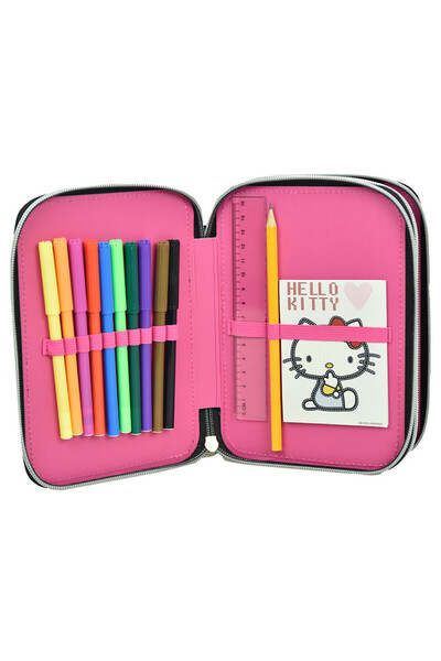 Hello Kitty Heart pencil case filled 2 layers