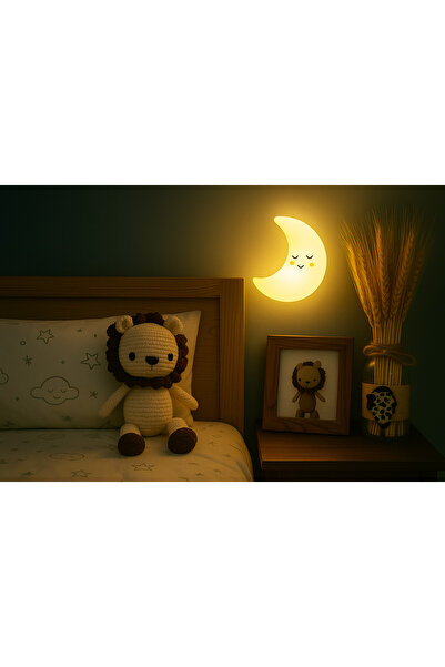 CraftyCorner El Yapımı Amigurumi Aslan Oyuncak - Sağlıklı Organik Pamuk - Bebek Odası Dekoratif Uyku Arkadaşı