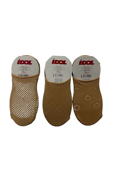 irem içgiyim Idol Fishnet Ballerina Socks 3-Piece Black & Tan