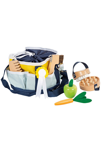 Small Foot Geantă cu accesorii îngrijire cai din lemn pentru joc de rol reali...