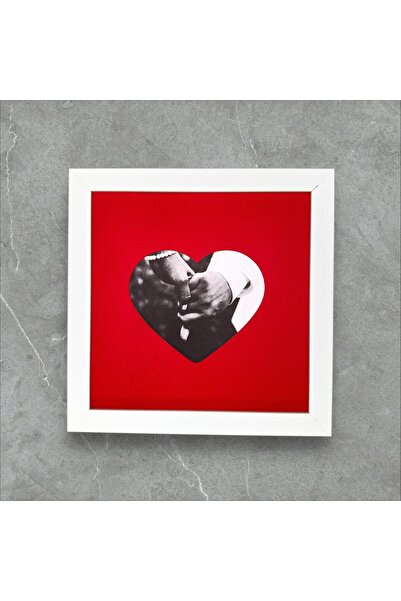 asel sanat 20X20 cm Square Photo Frame - Real Glass - Hearted Pastoral - Wire Foot Gift