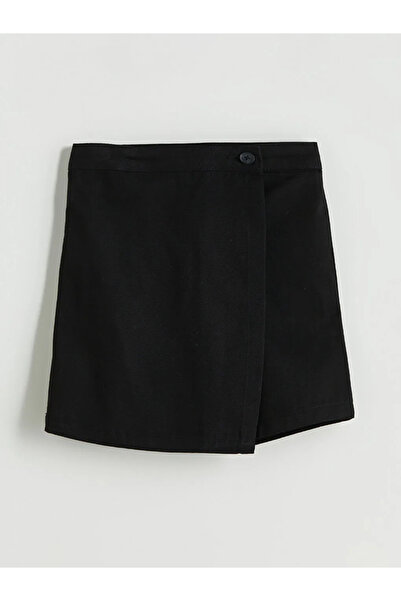 LC Waikiki LCW Kids Siyah Basic Gabardin Kız Çocuk Şort Etek