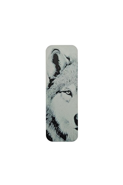 OEM Semn de carte Lup, Alb, Negru, 15 cm x 5 cm