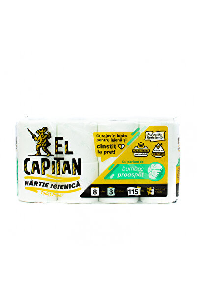 Don Pedro Set de 8 role de hârtie igienică El Capitan cu 3 straturi