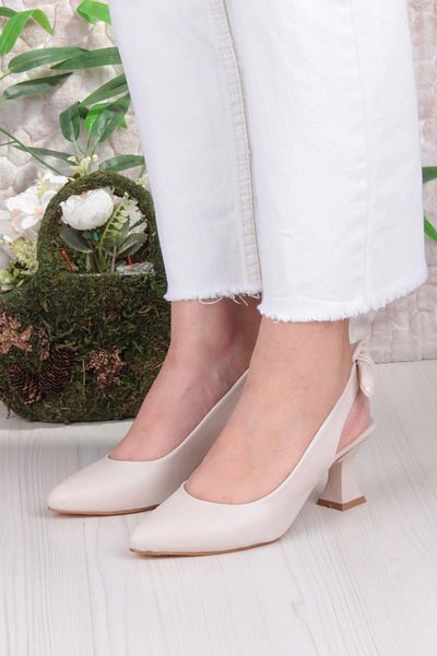 fort 32810 Bilener Open Back Low Heel Women's Shoes with Bow Detail