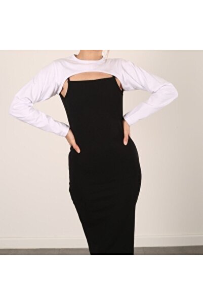 unika boutique Women's White Neck Collar Oversleeve