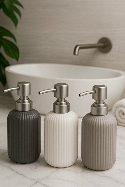 Tuğrastore Модерна порцеланова сапунерка - 3 броя 250 мл x 3