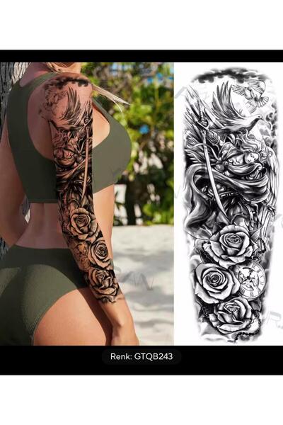 Arescollection gerçek görünümlü 3d suya dayanıklı kol bacak kaplama geçici dövme