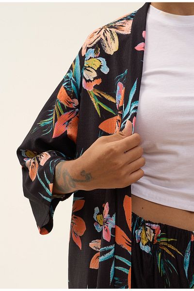 ClubSpaceAstro Women's 3-Piece Kimono Set – Crop, Pants and Kimono – First Quality Stylish Combination