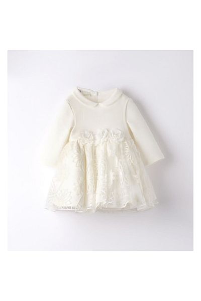 Sarabanda Elegant Baby Girl Dress with Voile and Embroidery by I Do