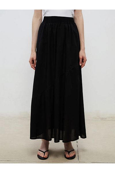 LC Waikiki Soulife Black Elastic Waist Pleated Skirt