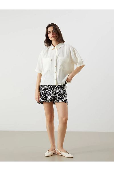 LC Waikiki Lcw Vision Black Women's Textured Skirt with Elastic Waist Shorts