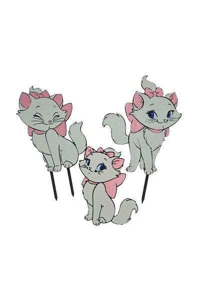 OEM Set x 3 Cake Toppers Marie the Kitten Reusable