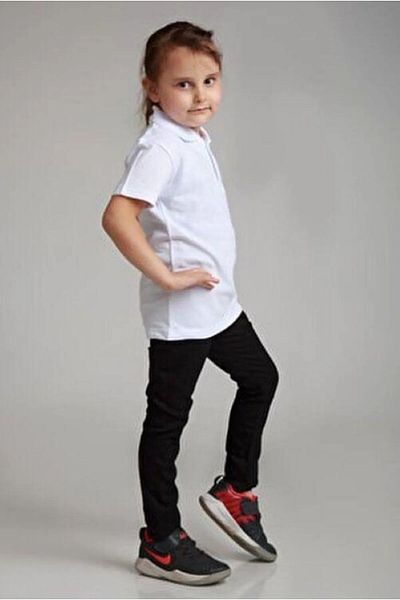 Bonnie Clyde Short Sleeve Polo Neck School and Casual 2 Button White Children's T-Shirt - White - Bcp1.Umf-Kcisz-Bey-Coc