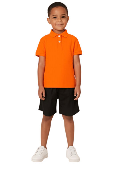 vory Kids Girls Boys Short Sleeve Polo Neck Lacoste Fabric School T-Shirt Vr.D.K180.Ok.Y01