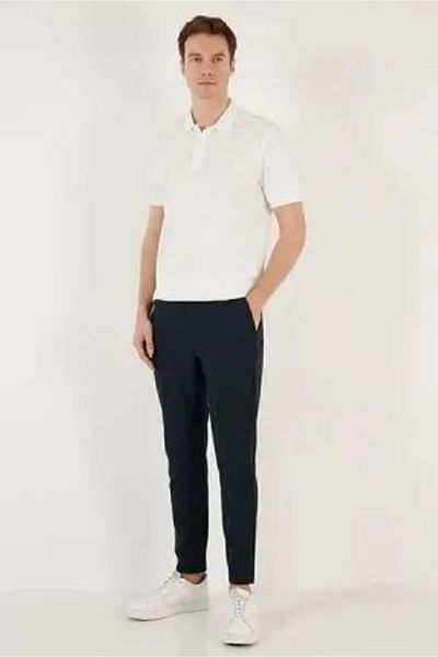 Batıdan Short Sleeve Polo Collar Casual 2 Buttons White T-Shirt - White - Batdnumq-Kyisg-White-Yet