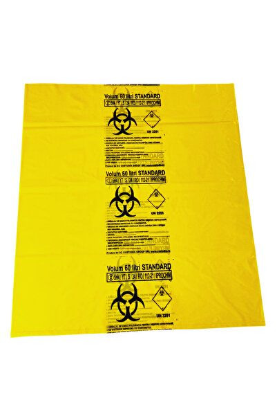 Horeca Star Saci galbeni de gunoi, deșeuri infecțioase, 60L