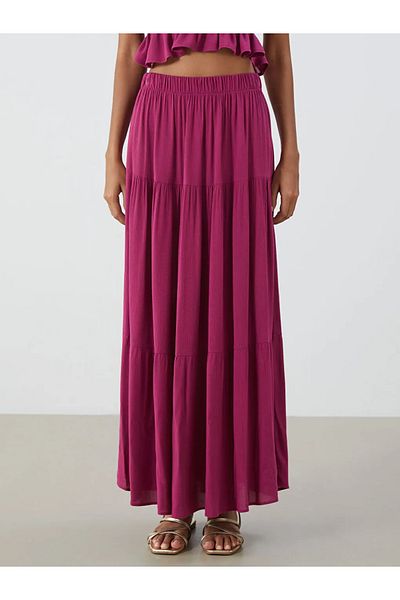 LC Waikiki Xside Fuchsia Elastic Waist Pleated Skirt