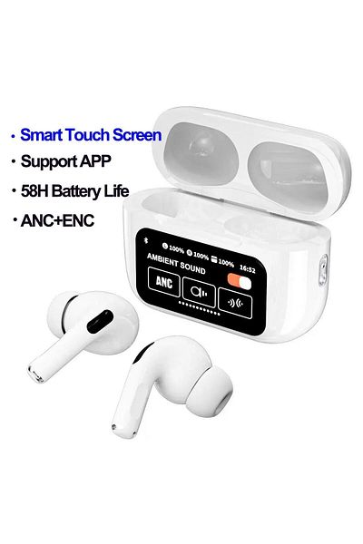 Generic True Wireless Bluetooth Earphones BT 5.4 Waterproof Touch Screen Ear Buds (White)