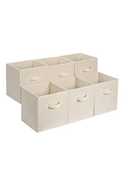 Generic Amazon Basics مكعب/منظم تخزين قماشي قابل للطي مع مقابض، عبوة من 6 قطع...