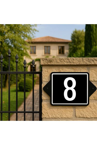 zafrakreklam Wall - Door - Garden Number 23X15 cm 4 mm Outdoor - Number 8 No 8
