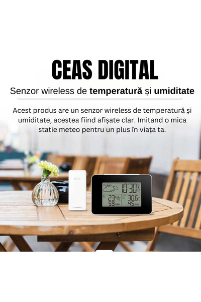 MILARIS Digital thermometer and hygrometer, Weather station, Wireless sensor, Indoor/outdoor temperature