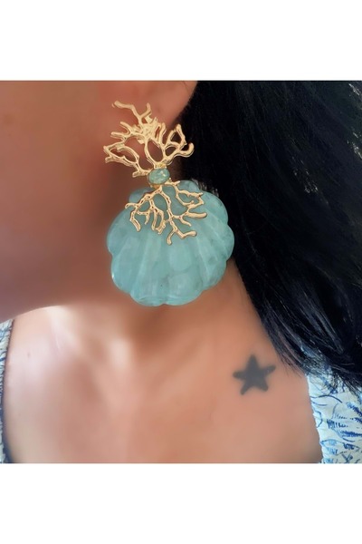 ACAR TAKI أقراط بلون تركواز ACR5973