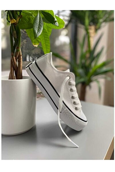 PremiumShoes ΛΕΥΚΟ ΚΟΝΤΟ ΧΟΝΤΡΟ ΠΛΑΤΦΟΡΜΑ ΣΟΛΑ ΛΙΝΟ ΑΘΛΗΤΙΚΟ ΠΑΠΟΥΤΣΙΑ