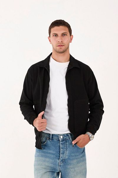 STOCX Men's Rubber Waisted Casual Jean Jacket