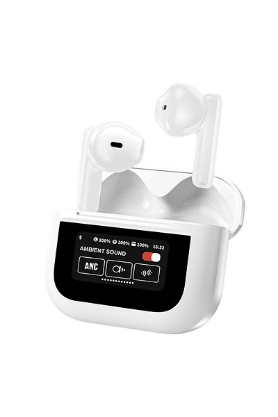Generic True Wireless Bluetooth Earphones BT 5.4 Waterproof Touch Screen Ear Buds (White)