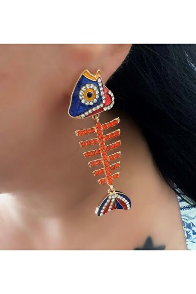 ACAR TAKI موديل العلامة التجارية أقراط باجيت حجرية حمراء ACR5970