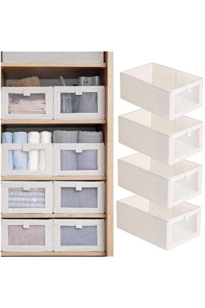 Generic منظمات خزانة الملابس الكتانية من يلا جوي، صناديق تخزين قابلة للطي مع ...