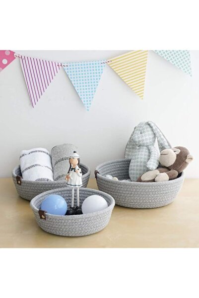 Generic سلة تخزين من الكتان القطني من ووشو، سلة تخزين عملية من حبل القطن بتصم...