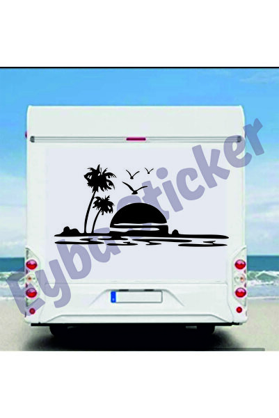 EYBA STİCKER ملصق للتخييم على شكل نخلة بحرية مقاس 118 × 55 سم
