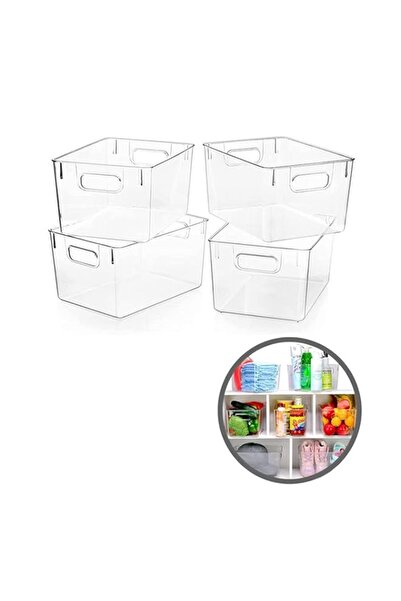 Generic حاويات تخزين PESCADOR، منظم بلاستيكي شفاف، كبير، عبوة من قطعتين