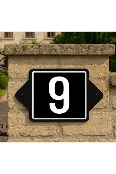 zafrakreklam Wall - Door - Garden Number 23X15 cm 4 mm Outdoor - Number 9 No 9
