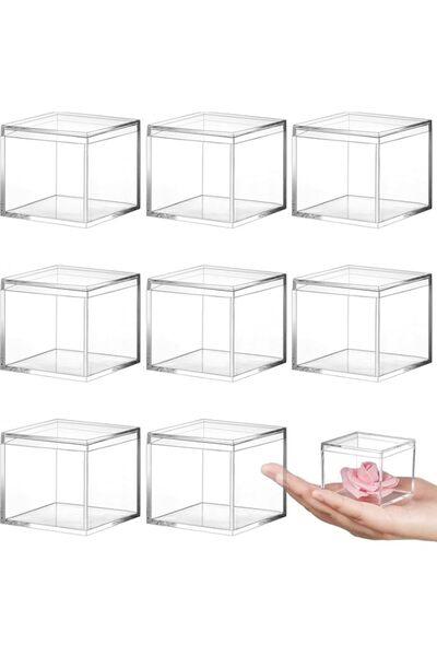 Generic صندوق مجوهرات YHRY من البلاستيك الشفاف الأكريليكي المربع المكون من 8 ...