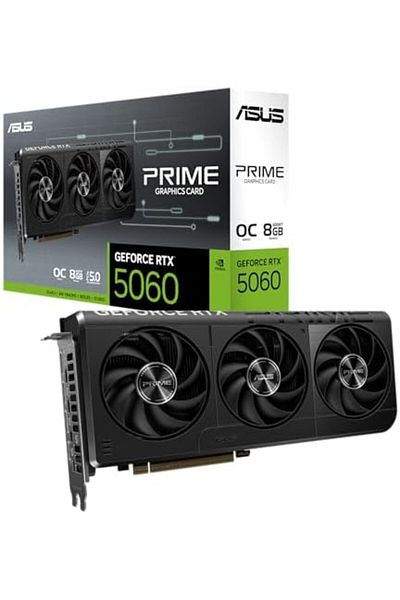 ASUS بطاقة رسومات PRIME-RTX5060-O8G-NVIDIA-GEFORCE-RTX 5060-8GB GDDR7-128bit-HDMI-3xDP-DLSS3