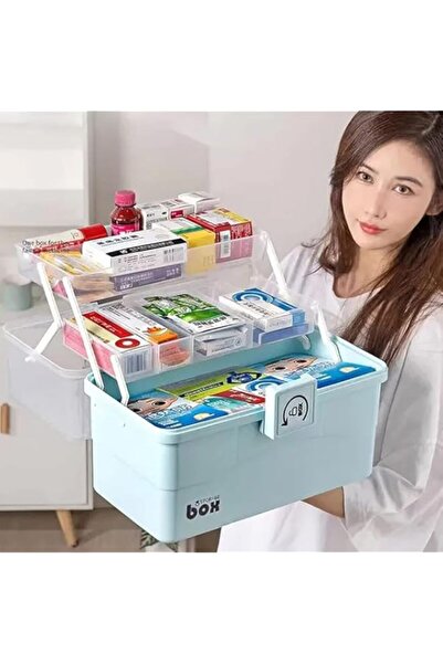 Generic صندوق طبي بلاستيكي كبير من بريميفاي، مجموعة أدوات سفر طبية طارئة للعا...