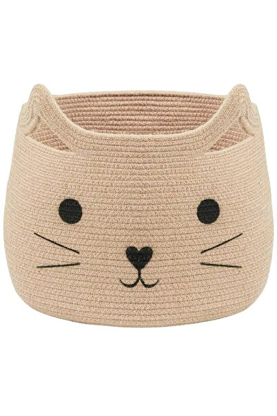 Generic VK Living Large Woven Cotton Rope Storage Basket with Cute Cat Design...