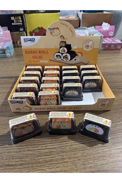 Gıpta SUSHI ROLL SİLGİ 3 ADET - BEZ ÇANTA HEDİYELİ
