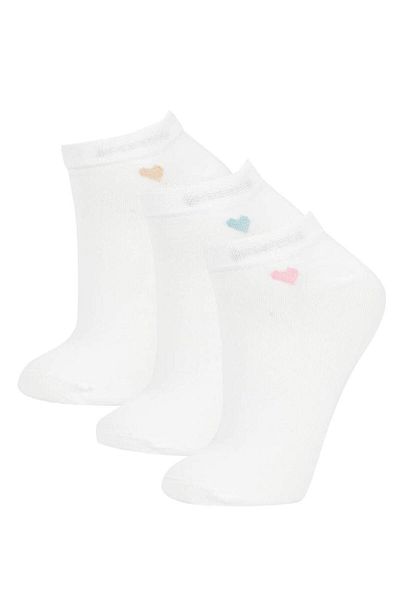 DeFacto New Season Women's Seamless 3-Piece Bamboo Booties Socks