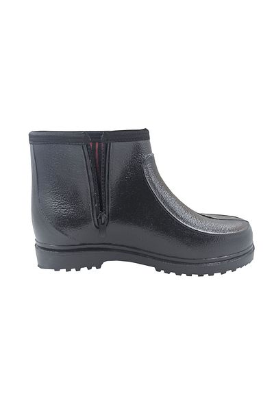fafatara Black Waterproof Zippered Short Rain and Garden Boots