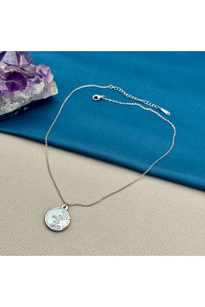 Opia Takı & Aksesuar Steel Pearlescent Sun Chain Necklace