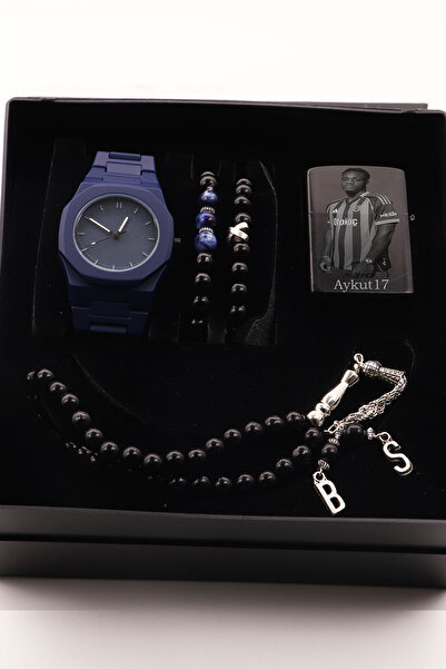 nw northwatch Takım Futbolcu Baskılı Çakmaklı Erkek Saat Hediye Seti