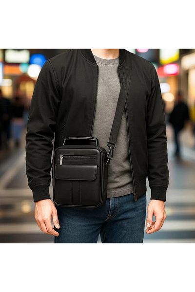 Magrot Luxury Bag from Leather 23/19 Black 7015