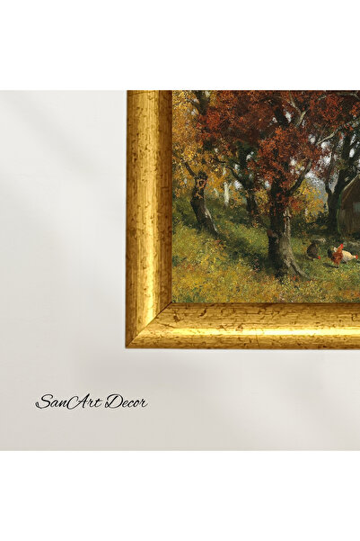 Sanart Vintage Painting with Frame, Oil Paint Print Painting, Framed Painting, Artistic Decor, Landscape Painting